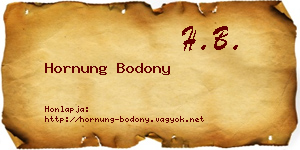 Hornung Bodony névjegykártya